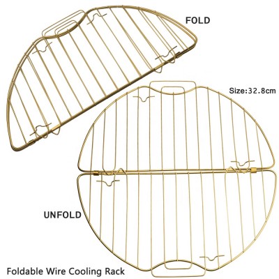 Foldable Cooling Rack Stainless Steel Round Baking Tray For Cake Cookie Tarts Ovan Bread Pie Muffin Biscuits